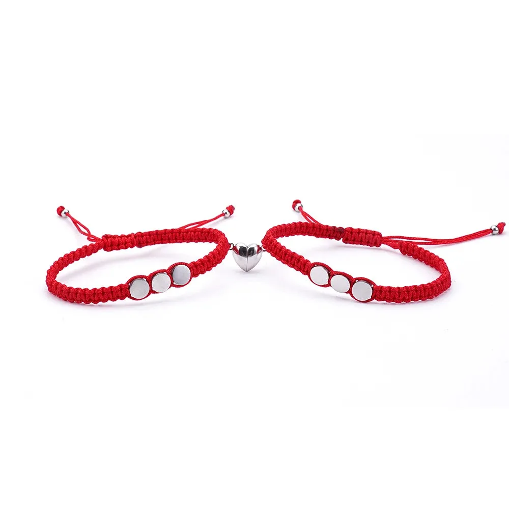 Handwoven Custom 26 Alphabet Symbol Bracelet Couple Jewelry Stainless Steel Charm Red Rope Lucky Bracelets for Men and Women