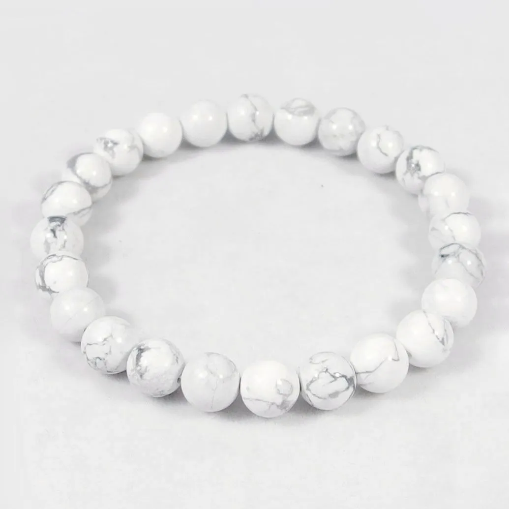 Howlite Beaded Crystal Bracelet