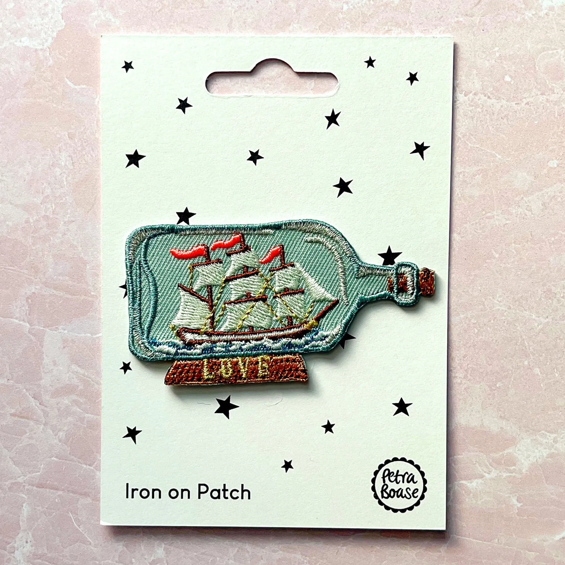 Iron on Patch - Ship In A Bottle