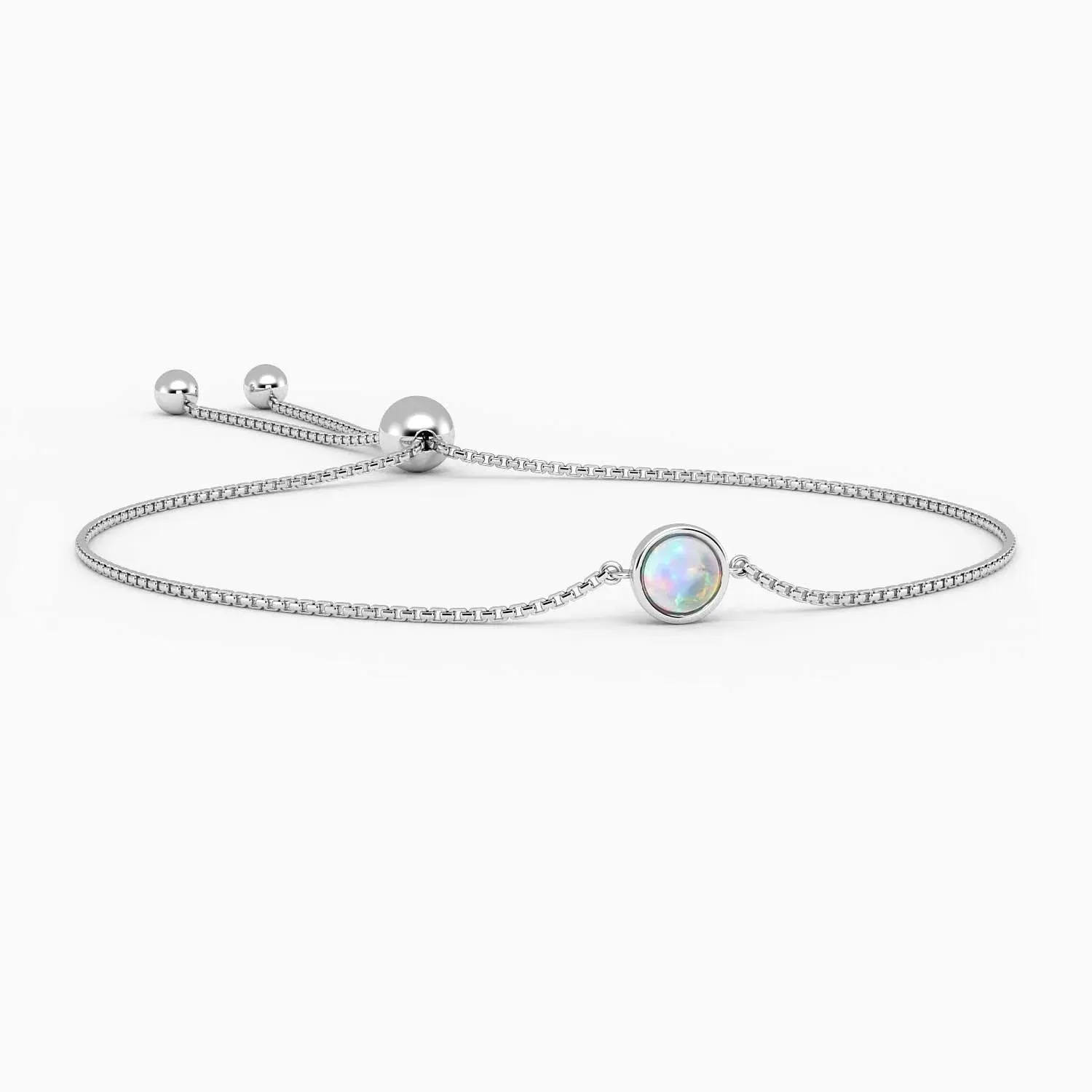 Irosk Bezel Set Round Opal Bracelet