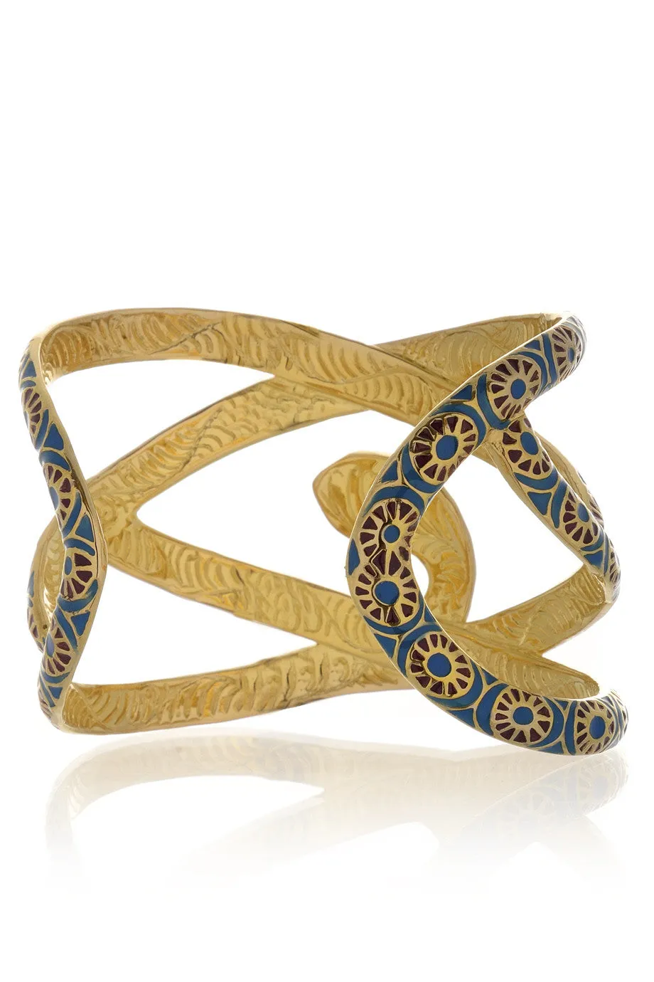 ISHARYA FLORENTINE Serpent Blue Crystal Cuff