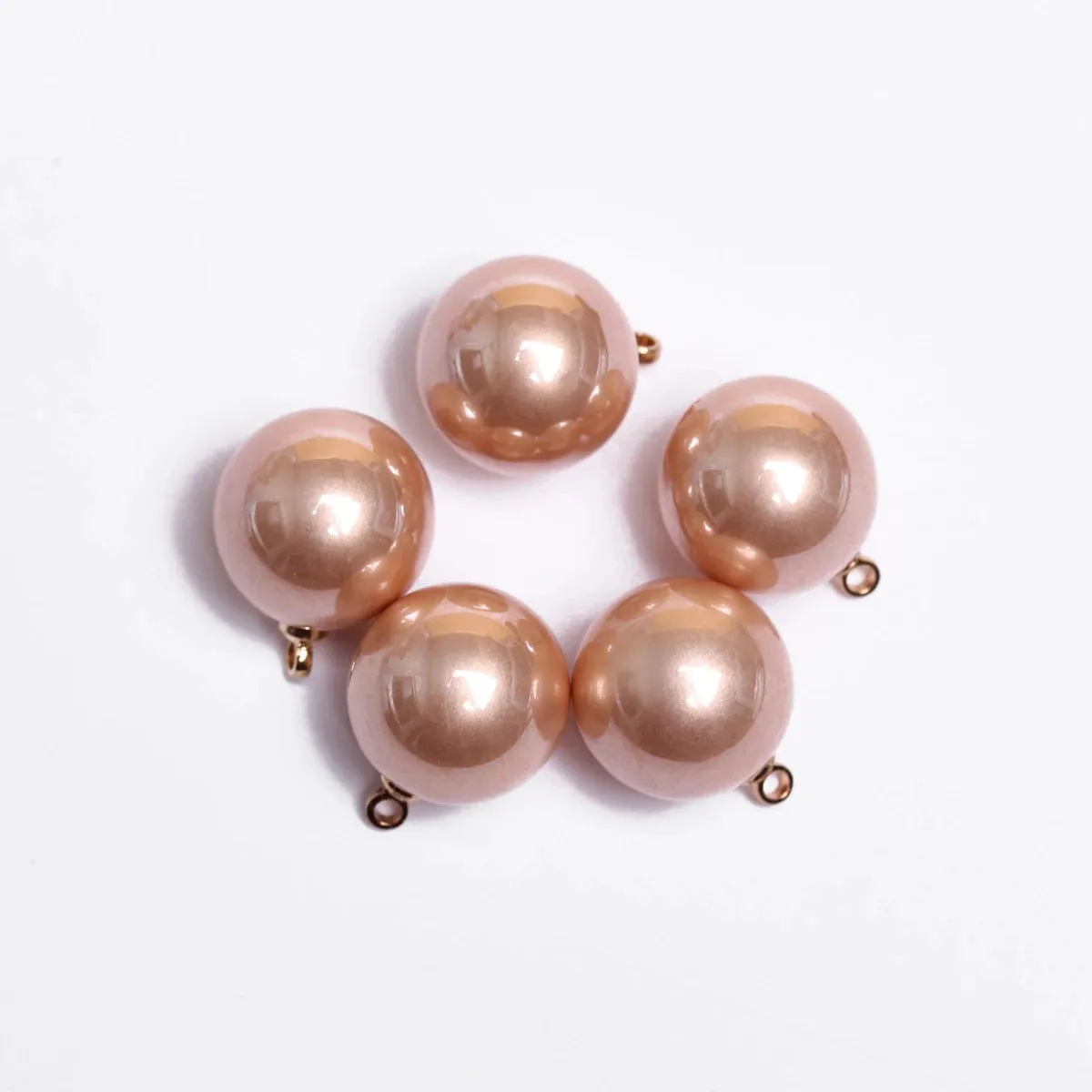 JC - 12mm Pearl Charms: Set of 5, perfect for handmade jewelry and crafts