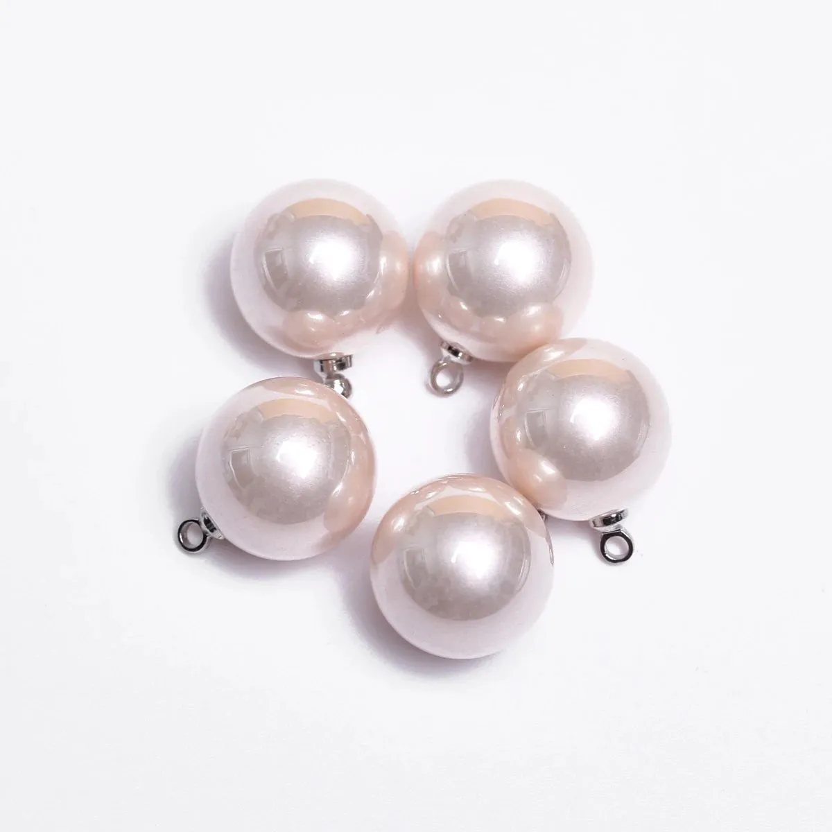 JC - 12mm Pearl Charms: Set of 5, perfect for handmade jewelry and crafts