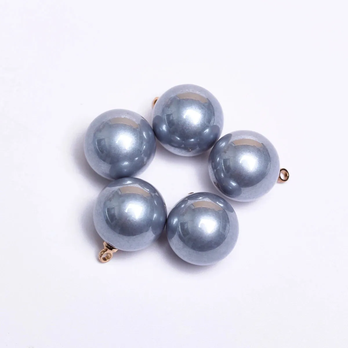 JC - 12mm Pearl Charms: Set of 5, perfect for handmade jewelry and crafts