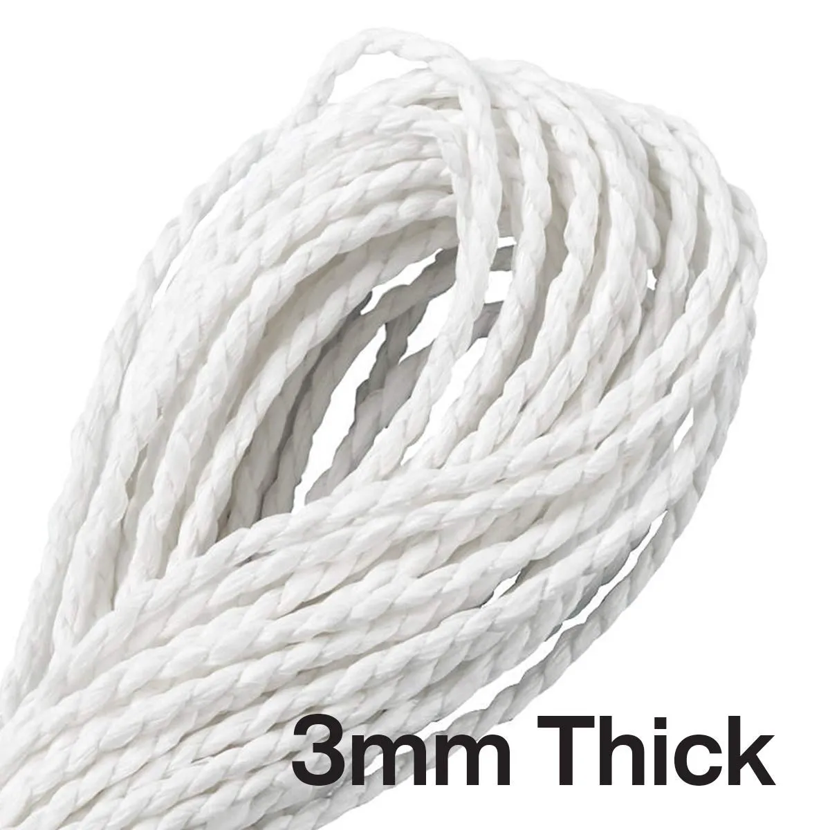 Katzco White - 350 Feet Long Polypropylene Twine Roll, 3mm Thick - for Industrial