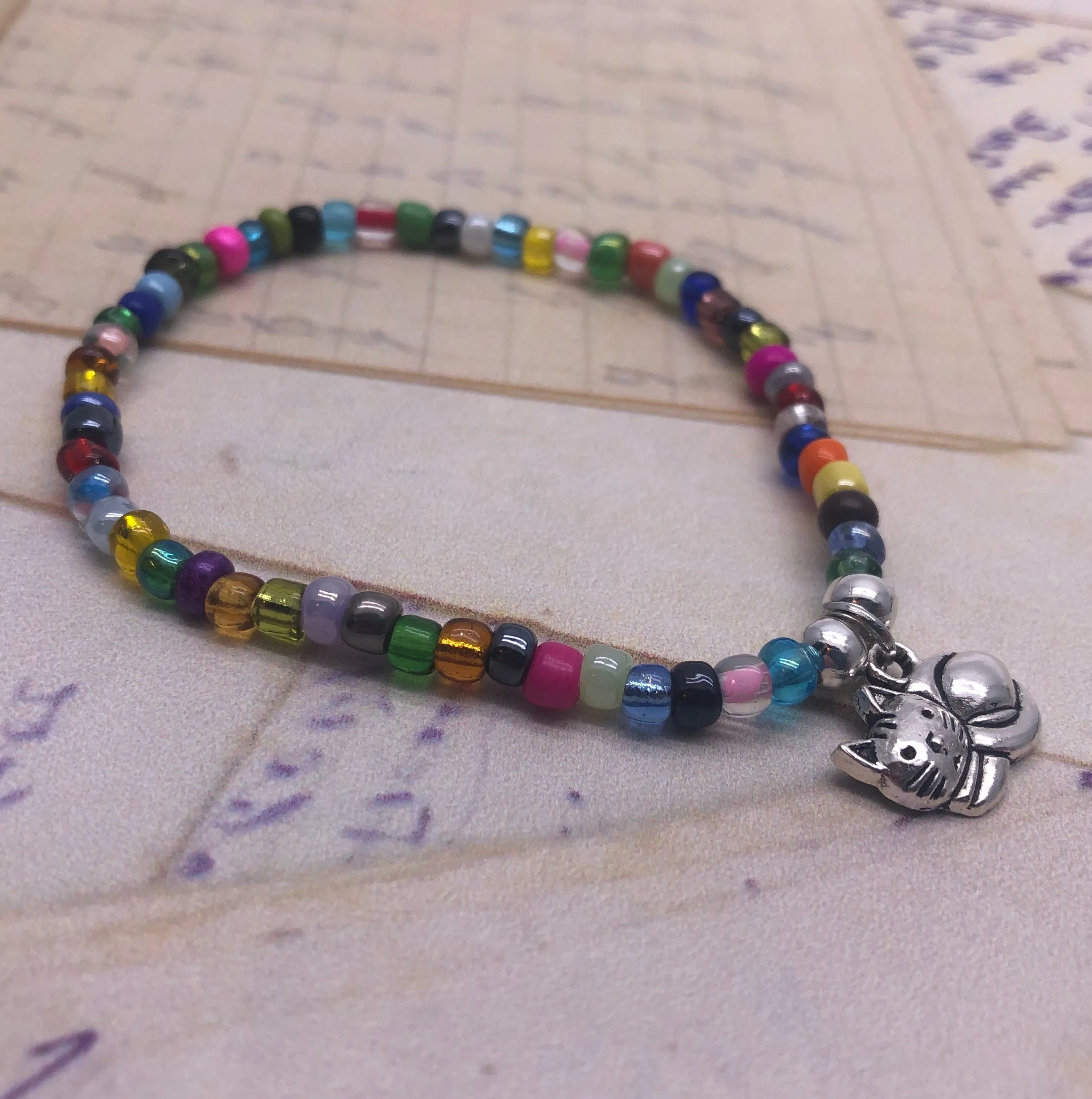 Kitty Cat Charm Bracelet - Colour Choice