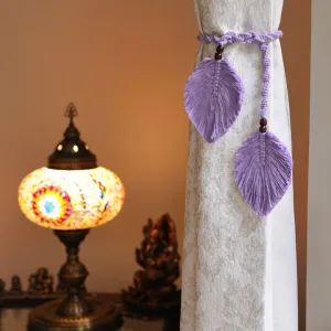 Lavender Macrame Leaf Curtain Ties