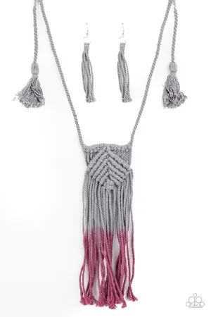 Look At MACRAME Now - Purple Necklace - Paparazzi Accessories