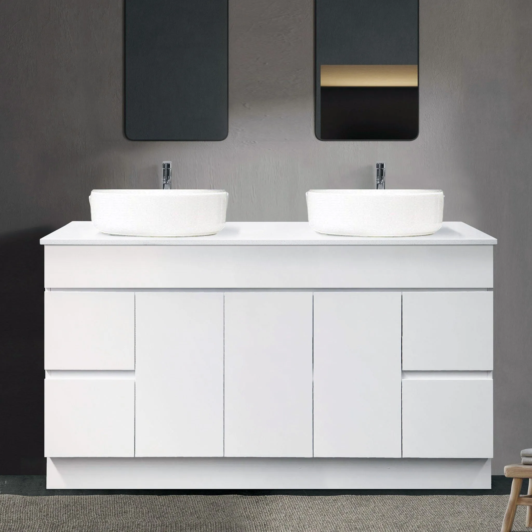 LUCA 1500mm Floor Standing Bathroom Vanity   Bliss Stone Top