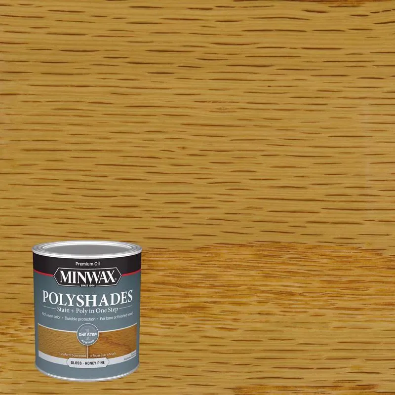 Minwax PolyShades Semi-Transparent Gloss Honey Pine Oil-Based Stain/Polyurethane Finish 1 qt