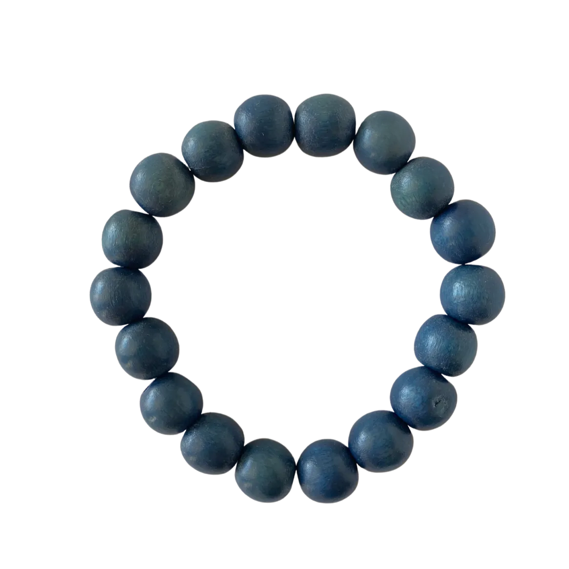 Navy Blue Grey Wood 10mm Bracelet