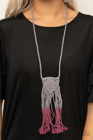 Necklace Look At MACRAME Now - Purple N2047