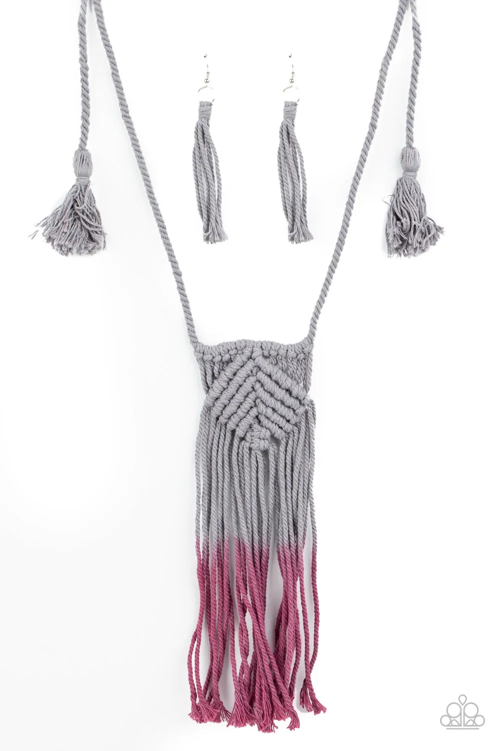 Necklace Look At MACRAME Now - Purple N2047