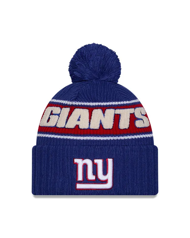 New Era Men's NFL New York Giants Sideline 24 Sport Pom Knit Toque