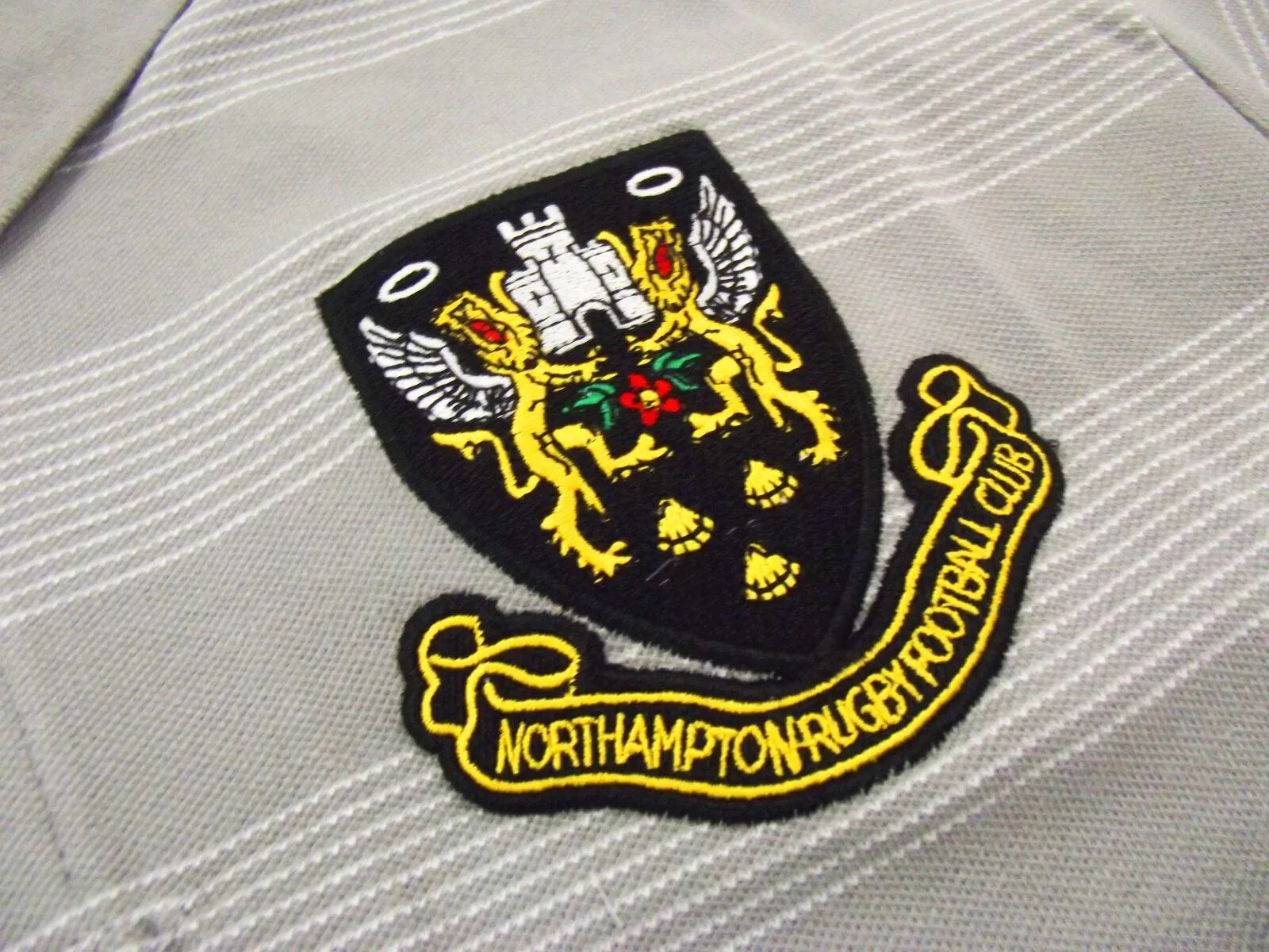 Northampton Saints 2014/15 Travel Grey Adults Stripe Polo