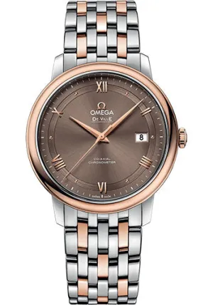 Omega De Ville Prestige Co-Axial Watch - 39.5 mm Steel And Red Gold Case - Chestnut Dial - 424.20.40.20.13.001