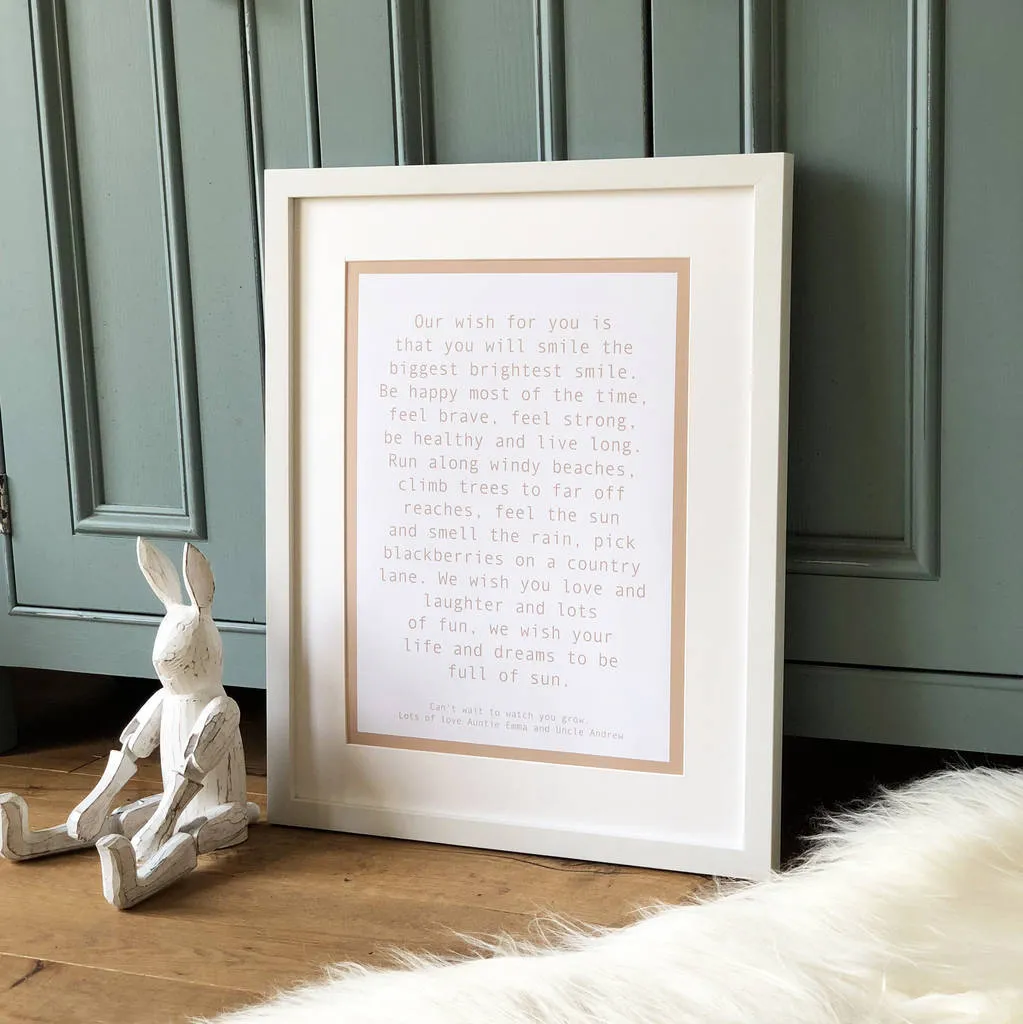 Personalised Baby Wish Print