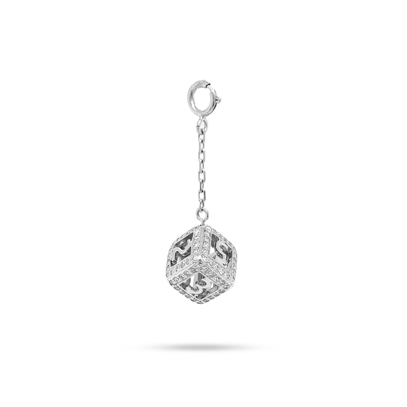 Personalized Round Diamond Dice Charms