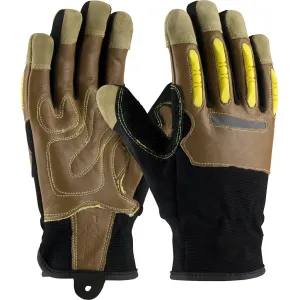 PIP 120-4100/XXL Goatskin Leather Palm Glove with Leather Back and Kevlar Blended Liner - Finger Impact Protection