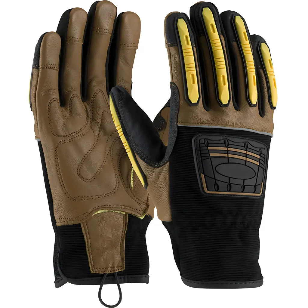 PIP 120-4150/L Goatskin Leather Palm Glove with Leather Back and Kevlar Blended Liner - Dorsal Impact Protection