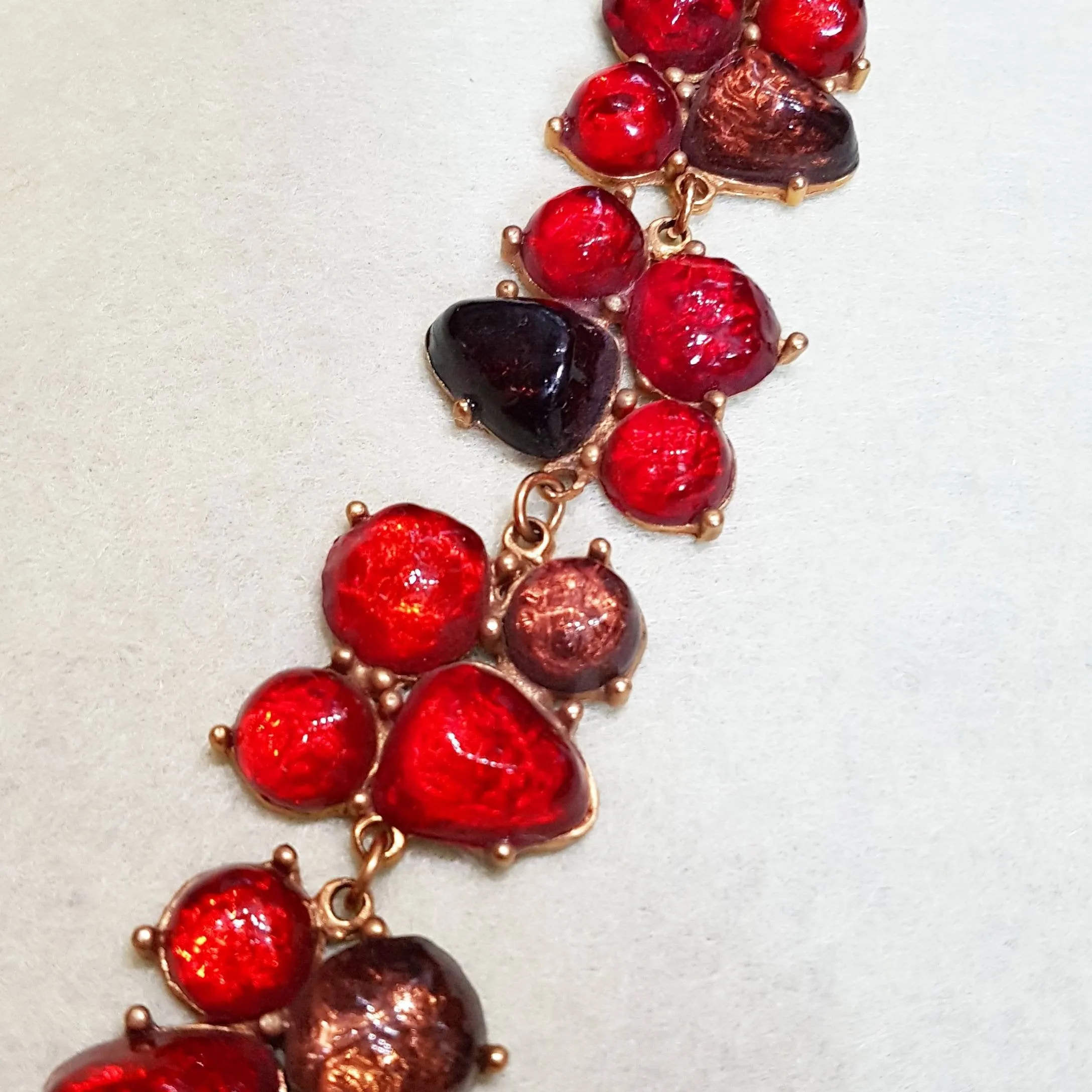 Red and Gold Vintage Bracelet Gripoix by Jackie Vallet