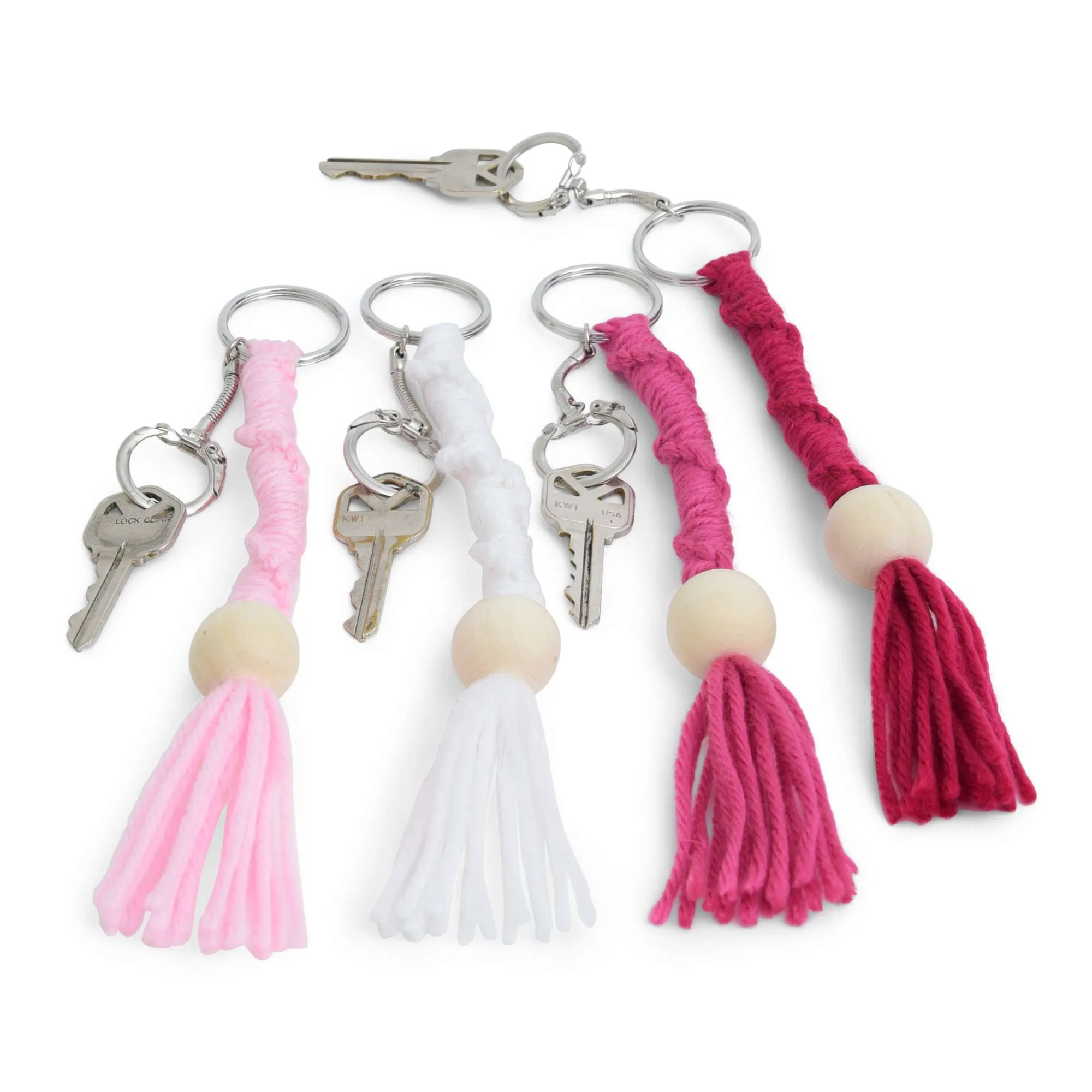 Red Heart Craft Spiral Knot Keychains