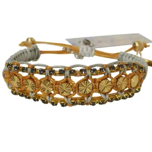 Rose Gonzales "McKenzie" Broadway Collection Woven Bracelet in Deep Gold & Gray