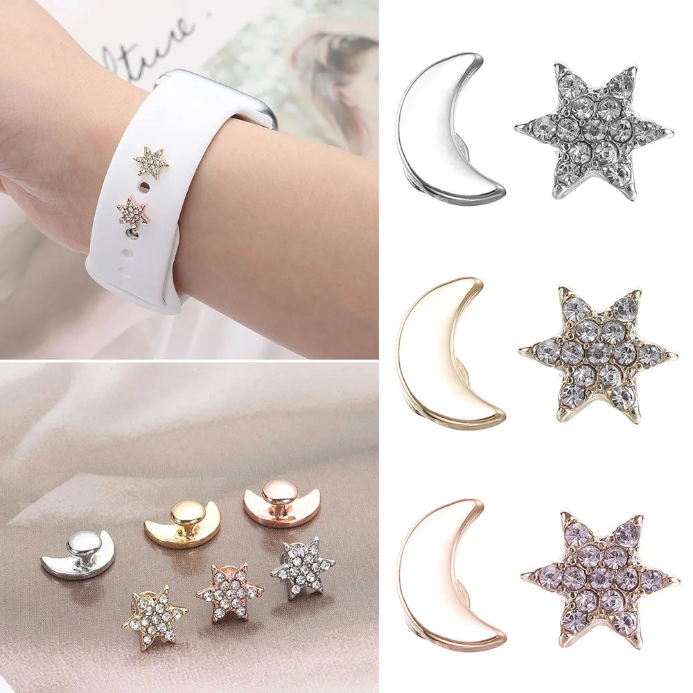 Silicone Strap Jewelry Charms Series 7 6 5 Bracelet Metal Decoration