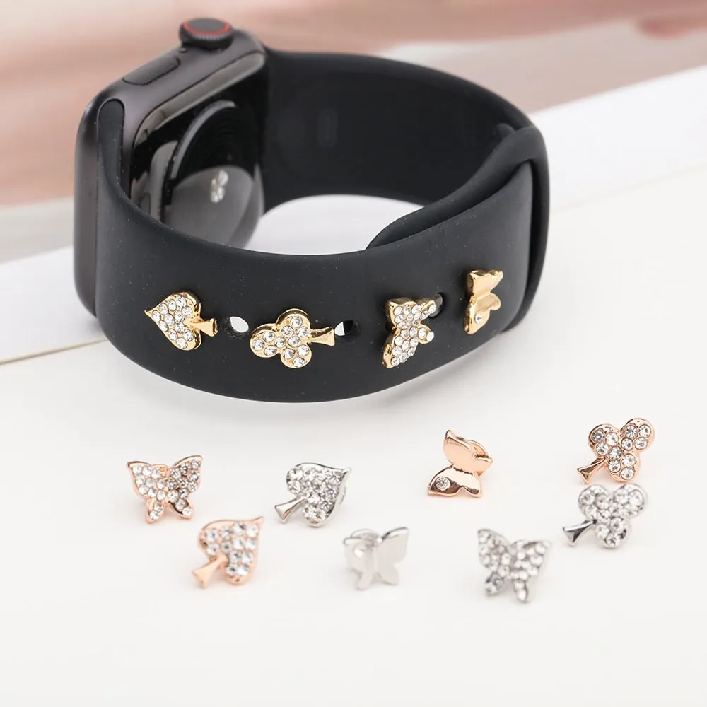 Silicone Strap Jewelry Charms Series 7 6 5 Bracelet Metal Decoration