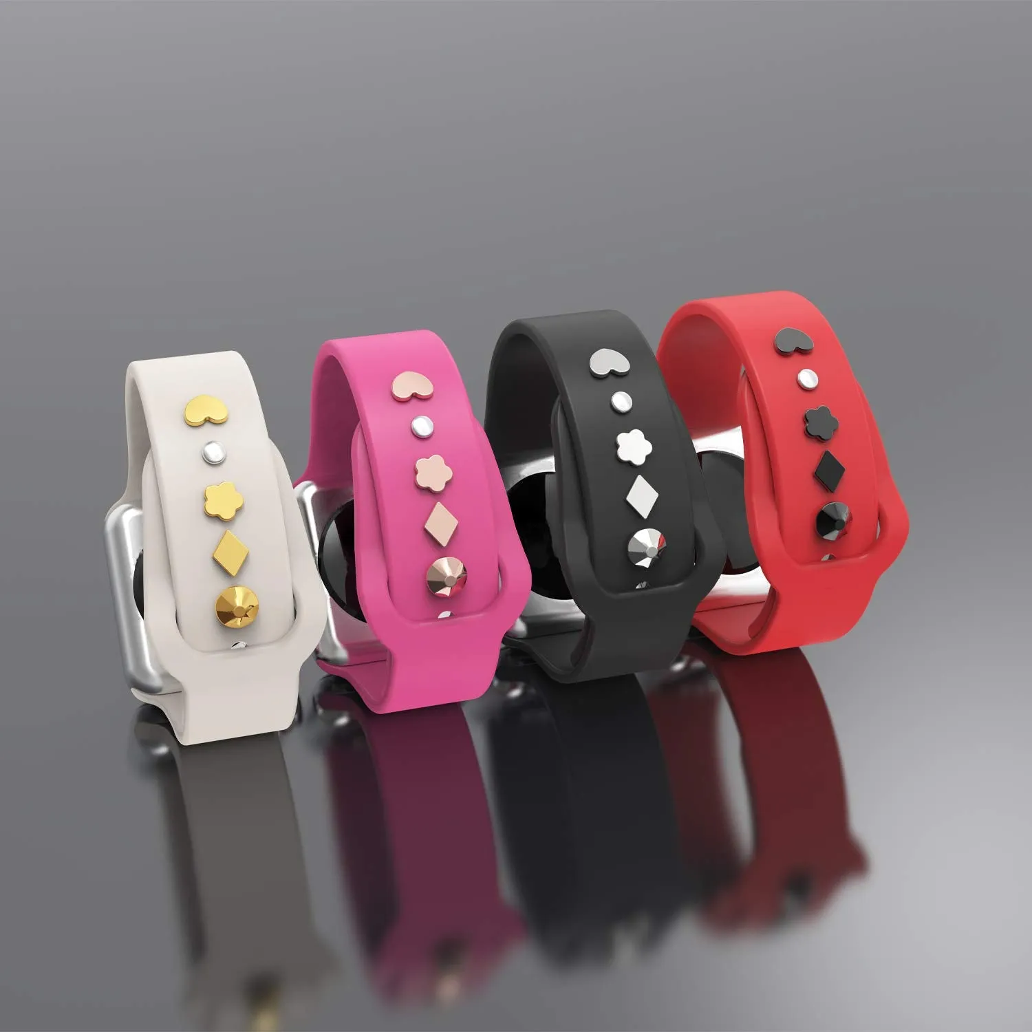 Silicone Strap Jewelry Charms Series 7 6 5 Bracelet Metal Decoration