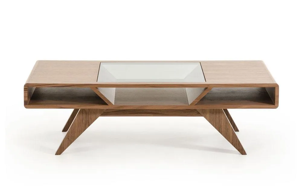 Soria Modern Walnut Coffee Table