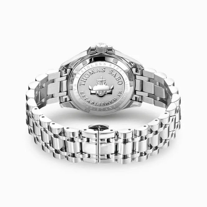 Stainless Steel Case Divine Blue White Stones Watch WA0405-201-209