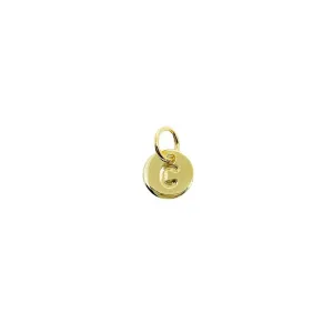 Stamped Tiny Initial Letter Charm in 18k Gold Filled Complete Alphabet- C