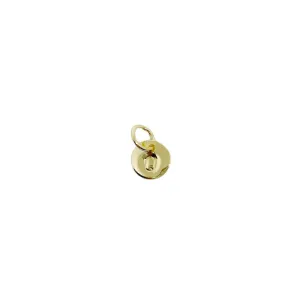 Stamped Tiny Initial Letter Charm in 18k Gold Filled Complete Alphabet- Q