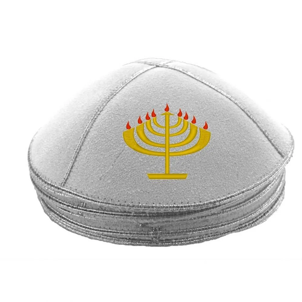 Suede Kippahs & Kippot Embroidered Logos