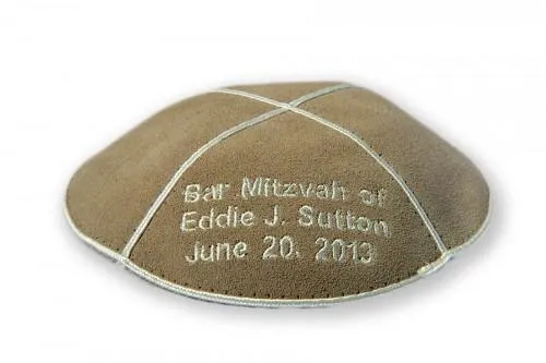 Suede Kippahs & Kippot Embroidered Logos