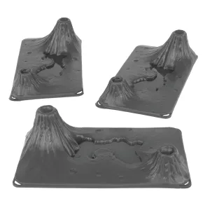 TimMee Volcanic Terrain - 3pc Charcoal Gray Plastic Playset Accessory USA Made