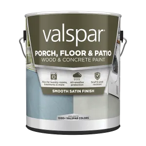 Valspar® Latex Satin Porch, Floor & Patio Paint Satin 1 Gallon Light Gray