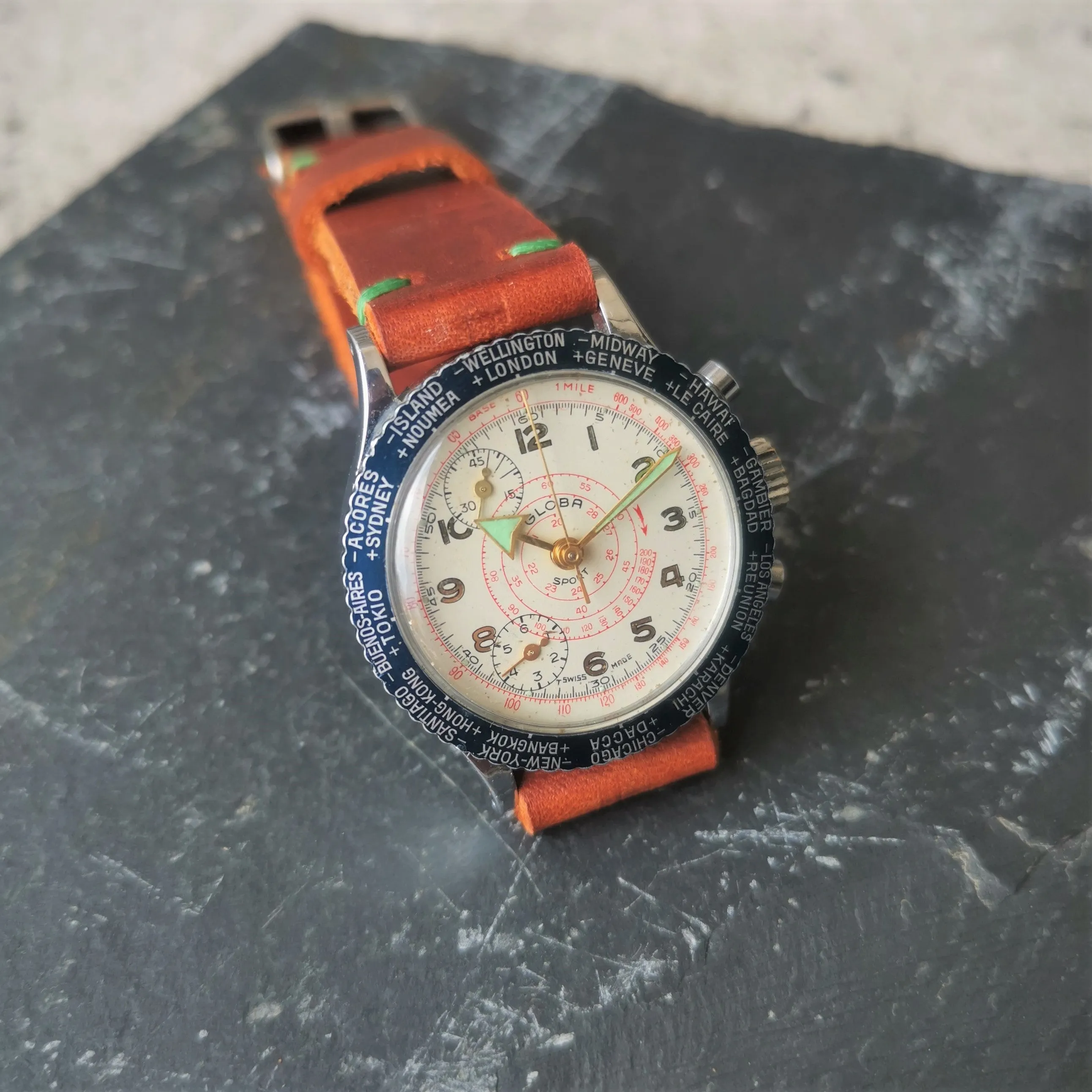 Vintage Globa Sport Chronograph Watch