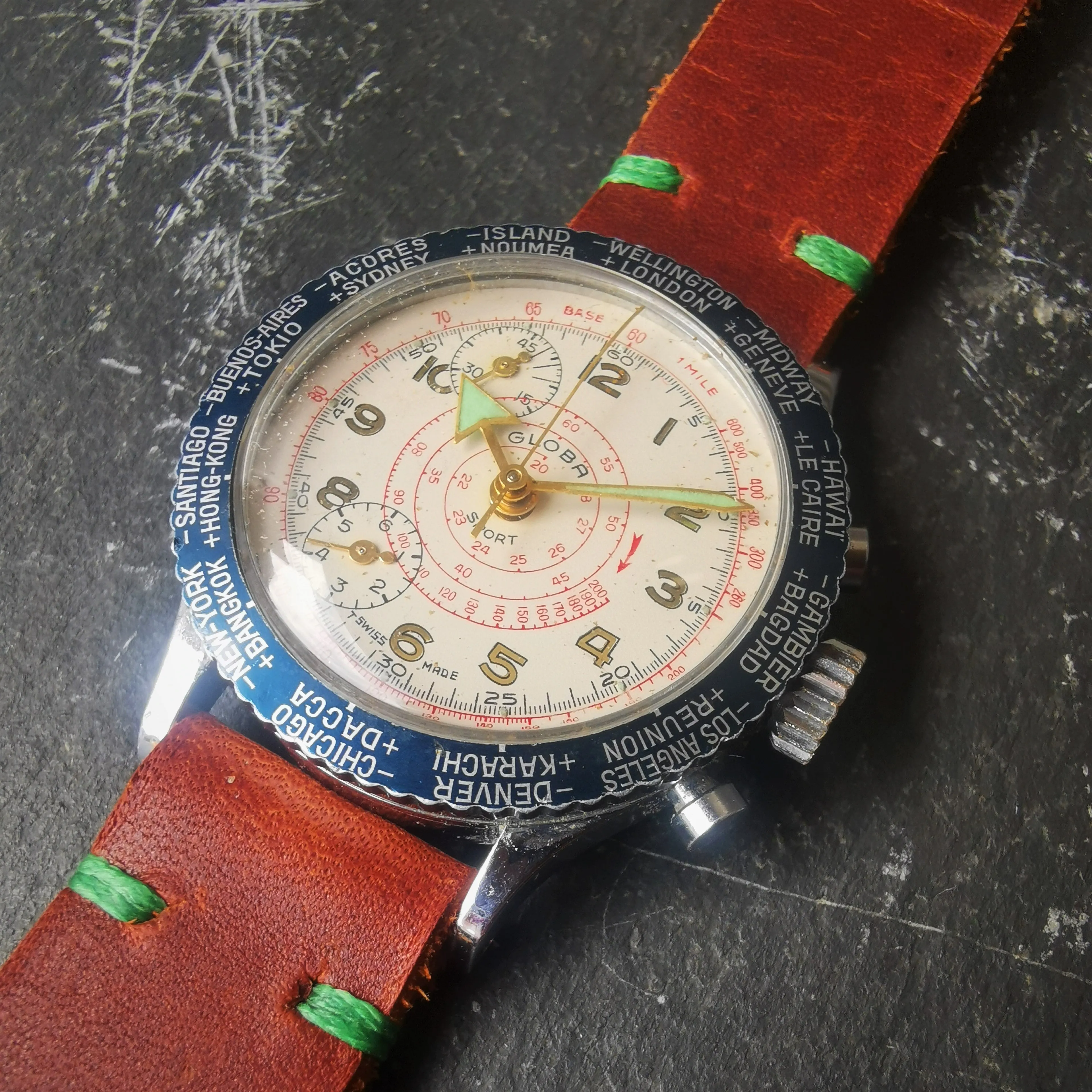 Vintage Globa Sport Chronograph Watch