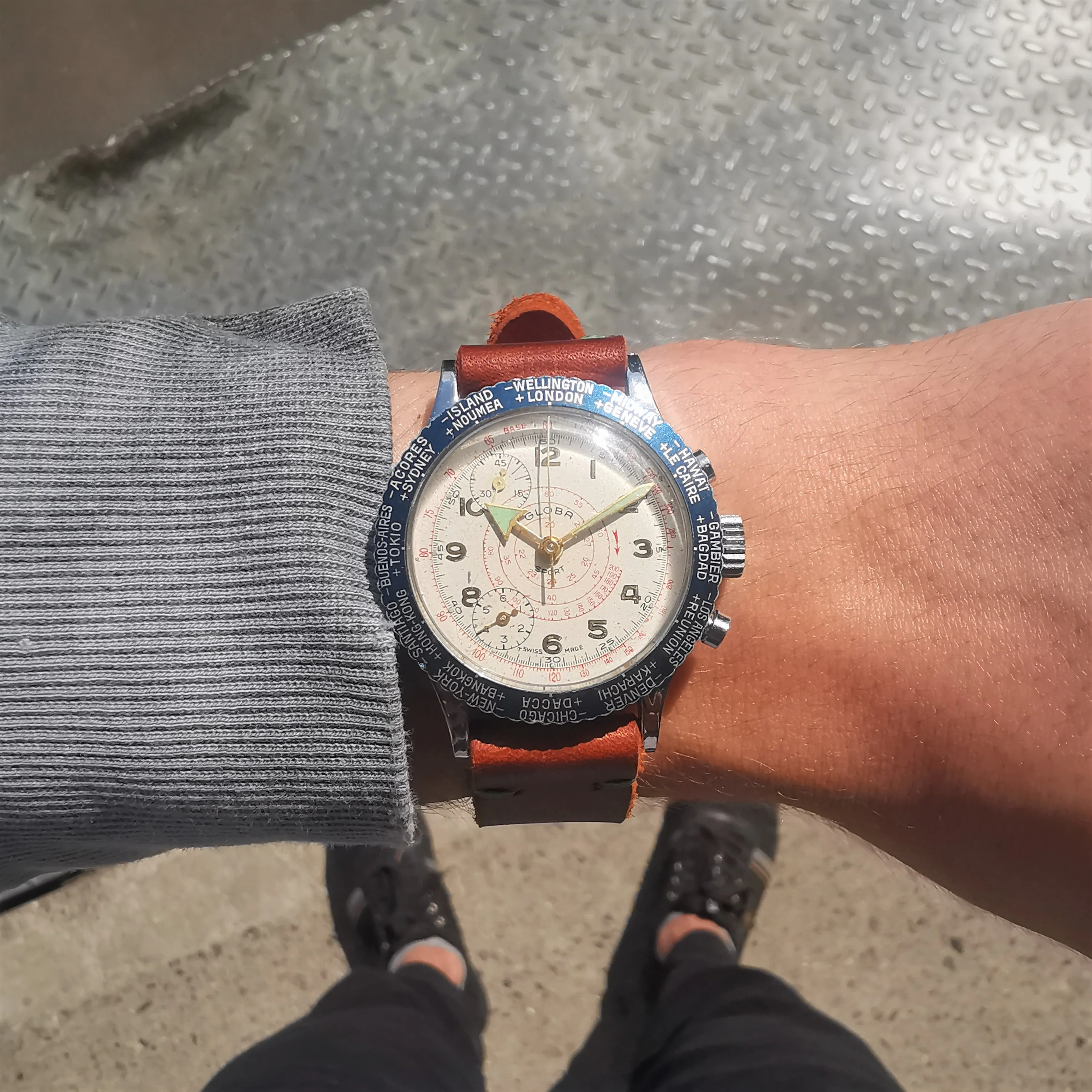 Vintage Globa Sport Chronograph Watch