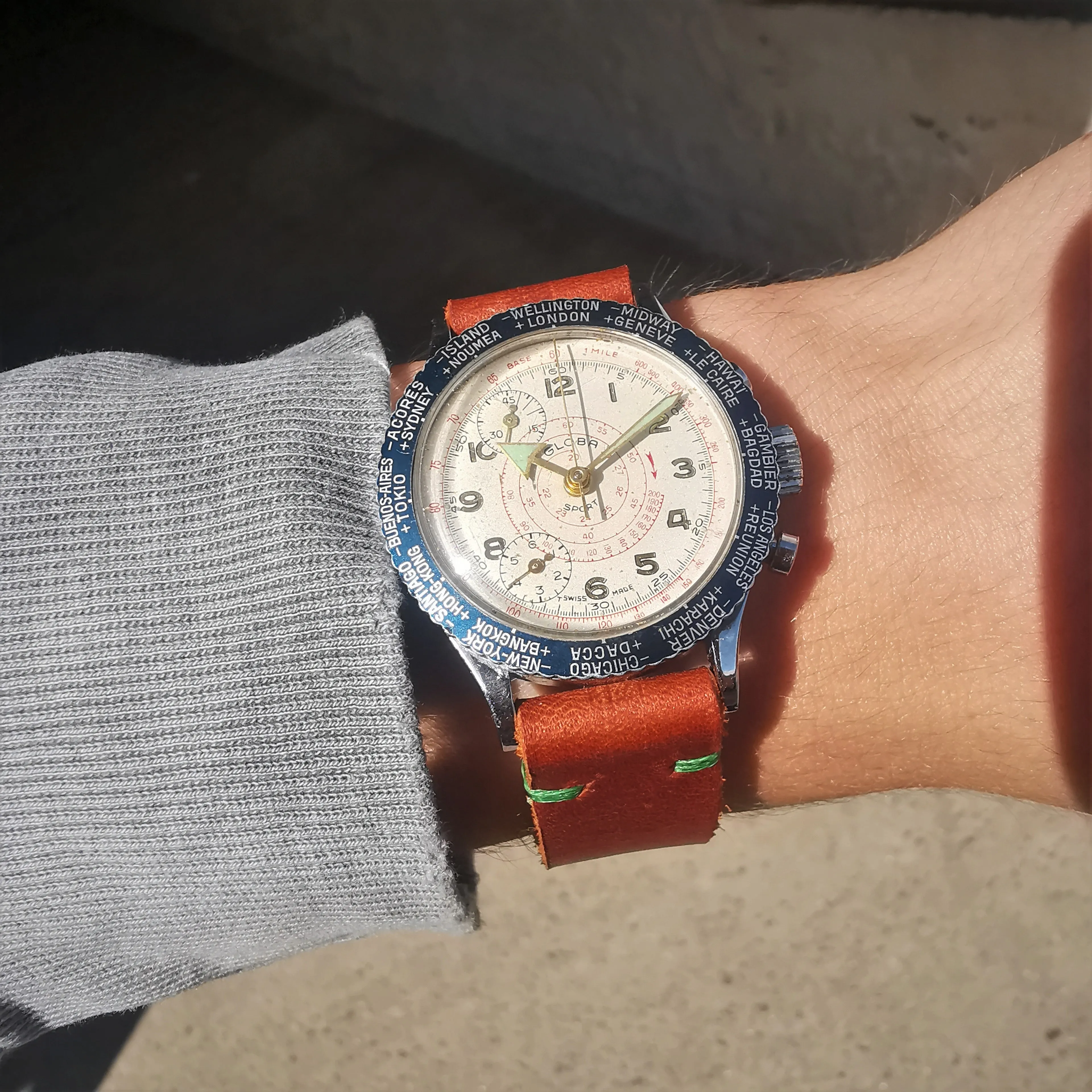 Vintage Globa Sport Chronograph Watch