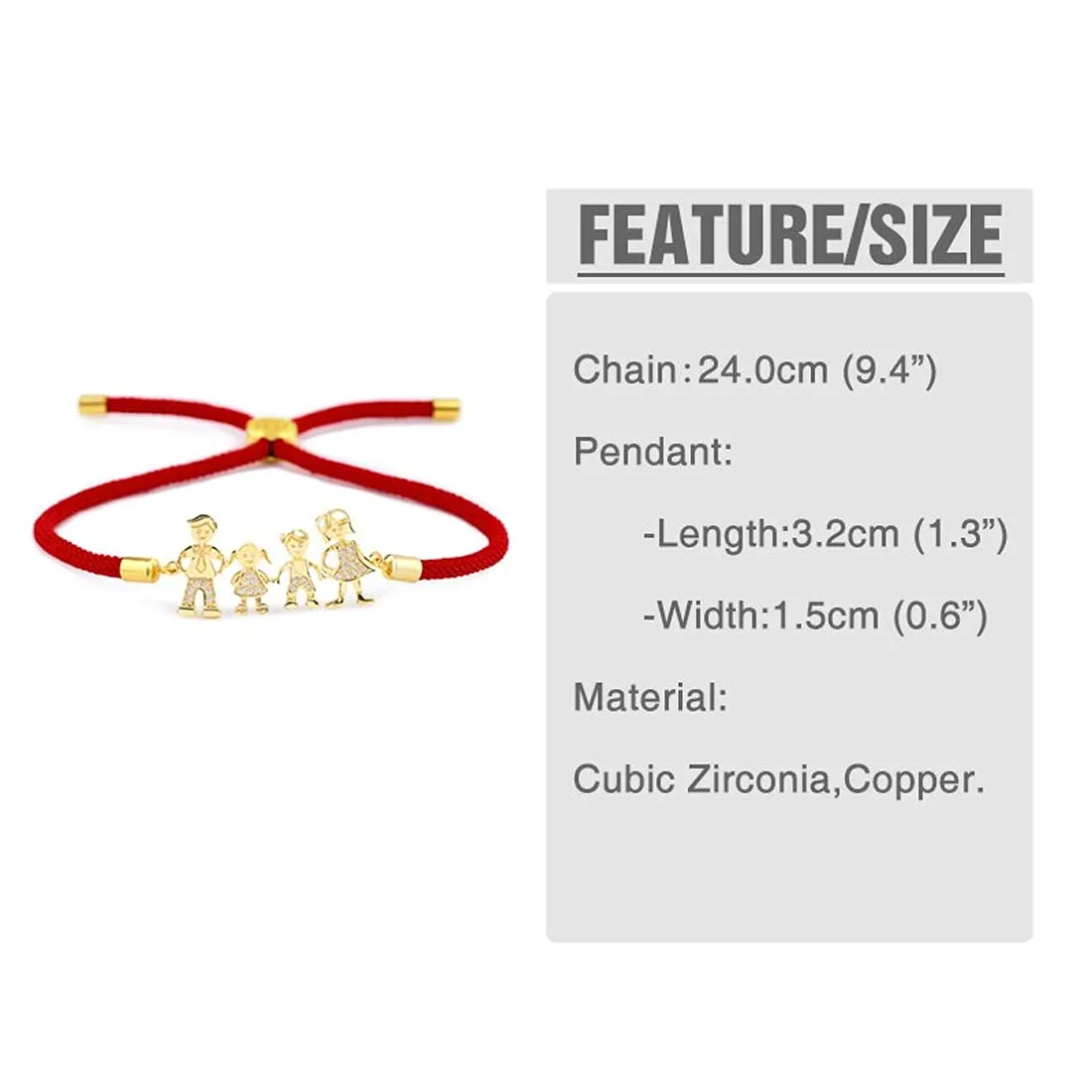 Yellow Chimes Latest Fashion Gold Toned Family Portrait Design Red Bracelet for Women and Girls