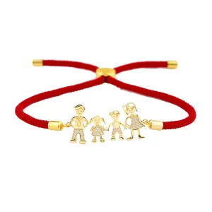 Yellow Chimes Latest Fashion Gold Toned Family Portrait Design Red Bracelet for Women and Girls